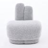 Cozy Bunny-Ear Fabric Ottoman - Fixed Upholstered Stool with Cute Ears, No Storage, Not Removable