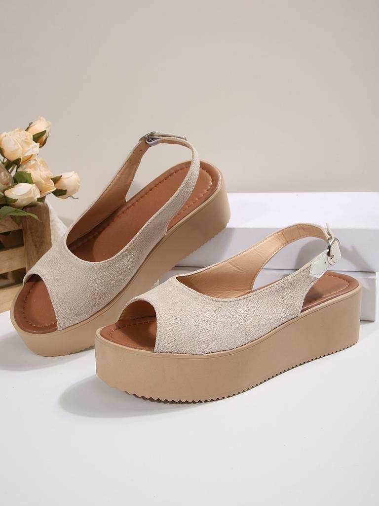 Мода Мода Босоножки на платформе с открытым носком для женщин 2025 Лето Толстая подошва Пляжная обувь Женские Золотая пряжка Ремешок Танкетка Sandalias Mujer