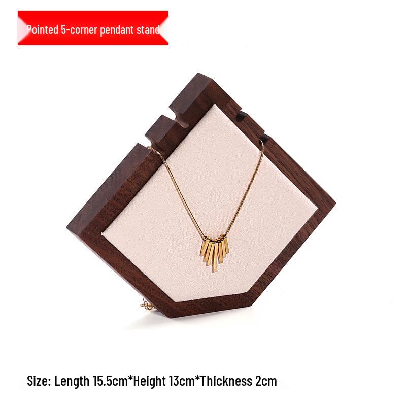 Walnut Jewelry Display Stand Set: Ring Tray & Necklace Mannequin