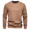 European and American Men's Spring Autumn Long Sleeve Solid Color Sweatshirt Fashion Casual Loose Fit Crew Neck Pullover