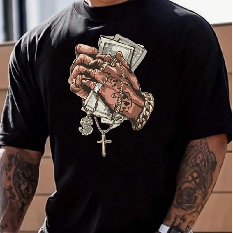 Новая летняя мужская модная футболка с принтом Rich People, мужская футболка, топ