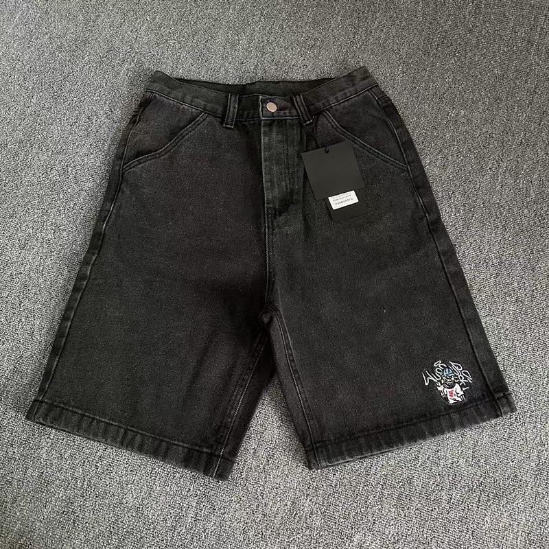 ZYLLO Новая Ретро Мода Y2K Харадзюку Хип-хоп Джинсовые Шорты Уличный Дизайн Мужские