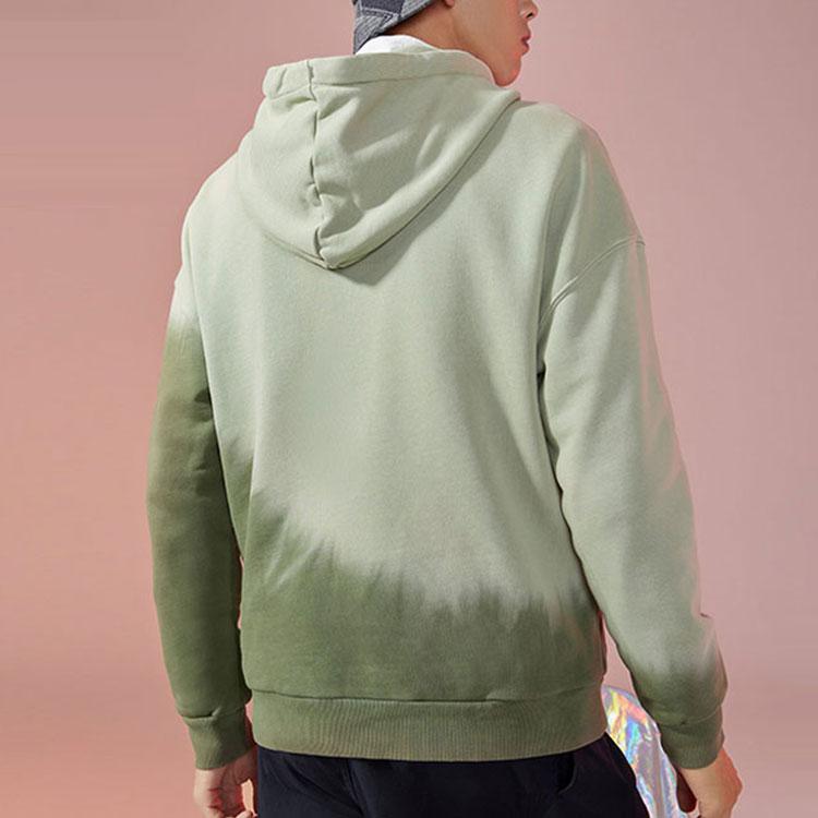 Li Ning Sports Basketball Series вышитый логотип свободная толстовка с капюшоном мужские толстовки зеленые AWDRA67-4