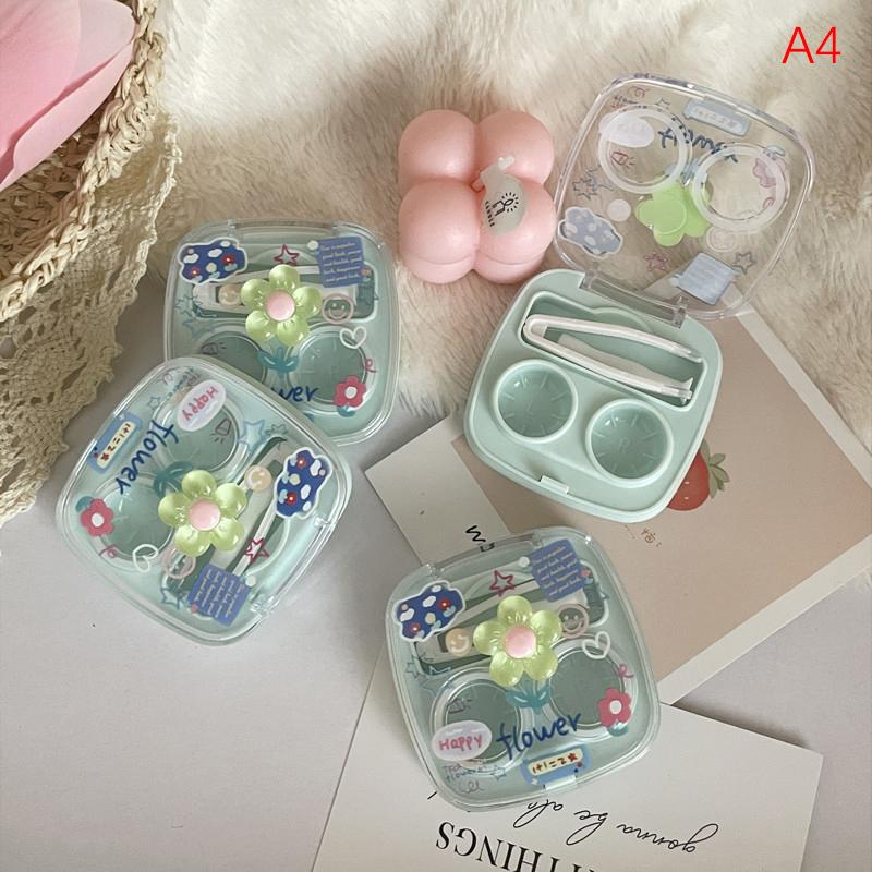 Cute Portable Contact Lens Box For Girls Minimalist Mini Contact Lens Storage Container Contact Lens Case Travel Kit