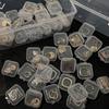 Мини Квадратный Ящик для Хранения Прозрачный Пластиковый Откидная Крышка Маленький Кейс Таблетки Ювелирные Изделия Серьги Пылезащитный Упаковочные Коробки