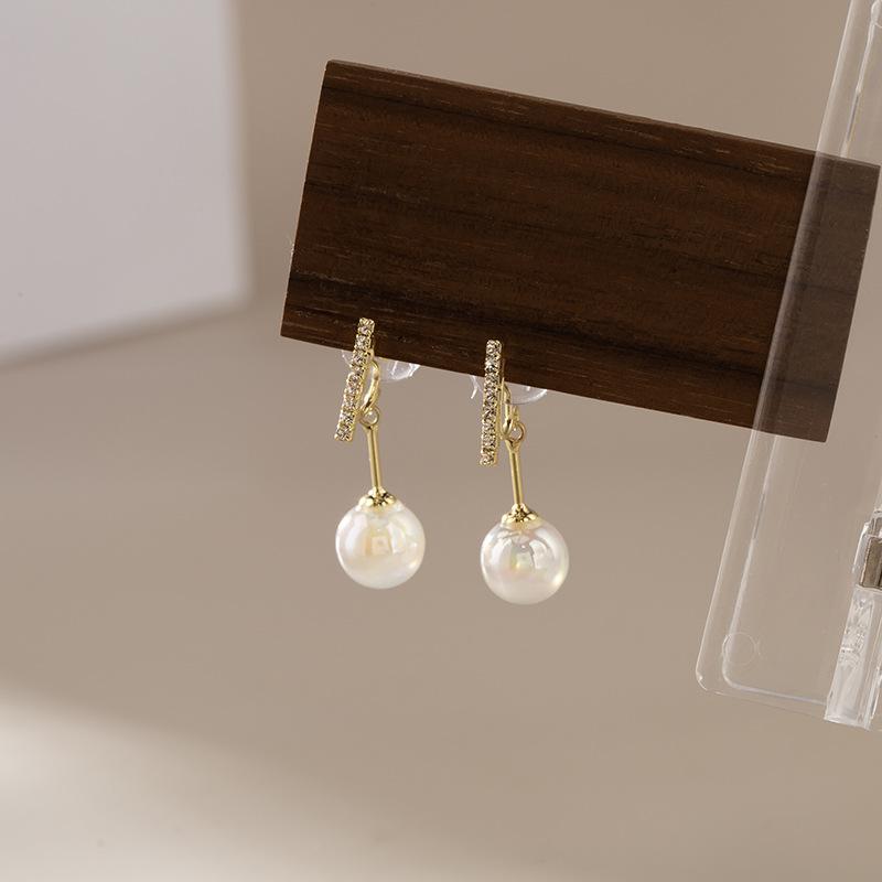 Роскошный модный кулон с искусственным жемчугом, элегантная спираль от комаров, без пирсинга, со стразами, зажим для ушей, женский