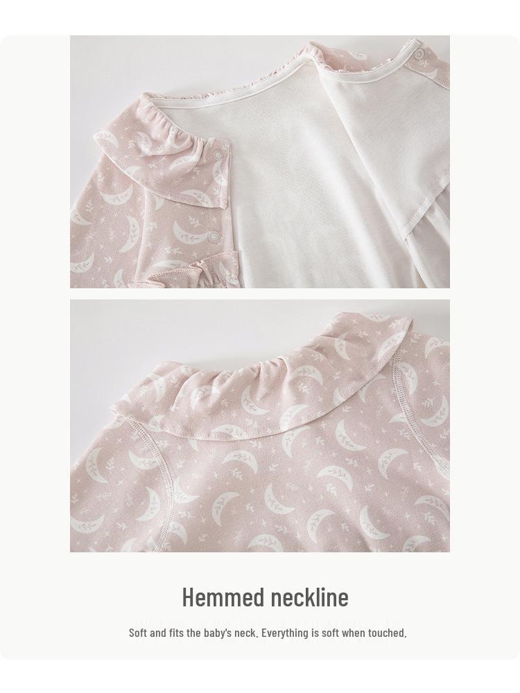 Newborn Princess Romper for Girls, Spring/Autumn, One-Piece, Pure Cotton, Class A, Size 59