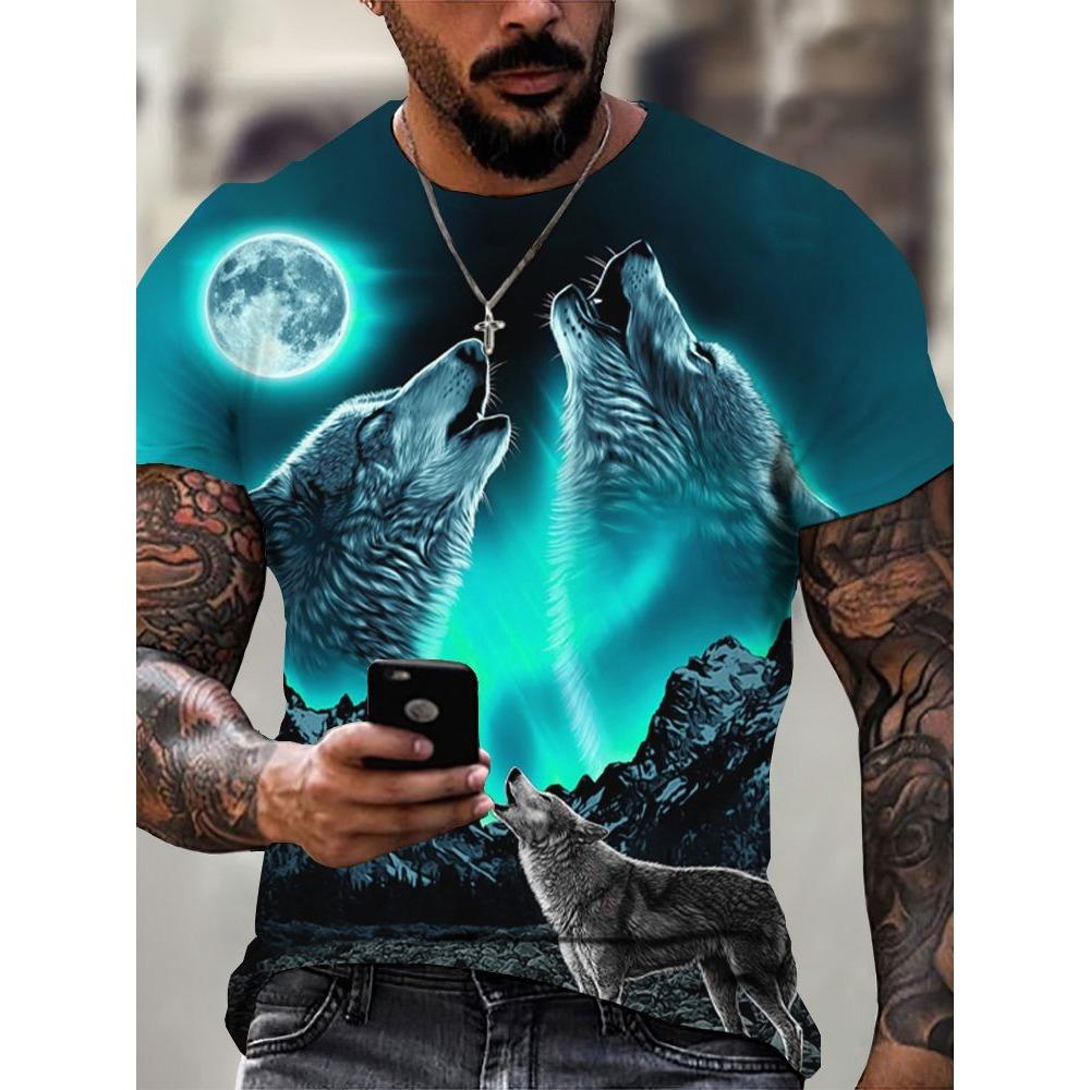 3D футболка с животным, футболка с коротким рукавом