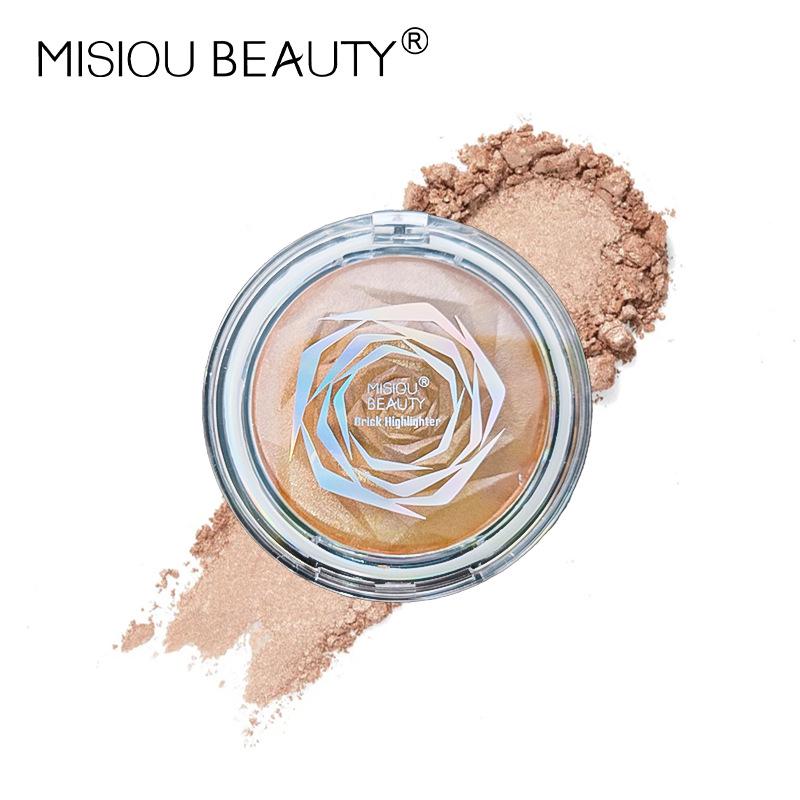 Rose Diamond Highlighter Blush & Contour Palette: 3D Pearlescent Face & Eye Brightener