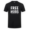 Free Hugs Printing T Shirt for Men Male Summer Tops Tee O Neck Short Sleeve Fashion Cotton T-Shirt Tshirt Man Brand Clothing