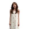 Summer new sweet floral temperament French sleeveless vest mesh splicing long dress dress women