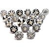 Ceramic Knobs Assorted Pottery Drawer,Door Knobs and Pulls Handle for Kitchen Cabinets Home Interior Decor Knobs (Black and White, Pack of 6)