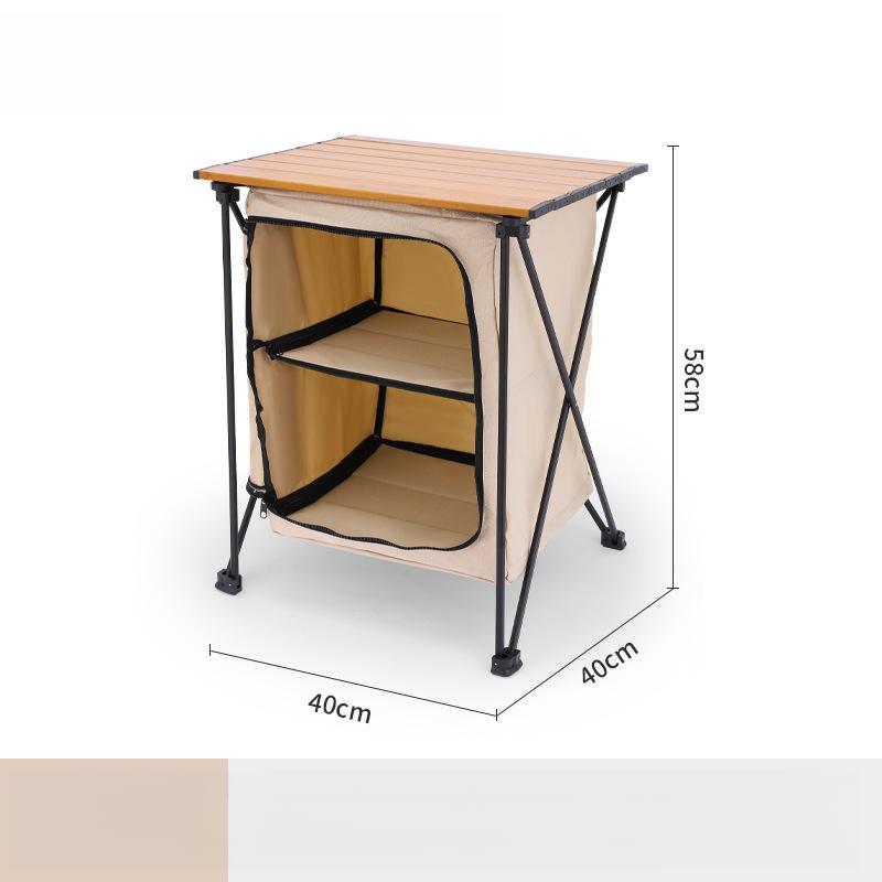 Outdoor Camping Foldable Storage Cabinet Portable Multifunctional Aluminum Alloy Dual‑use Table‑cabinet For Camping