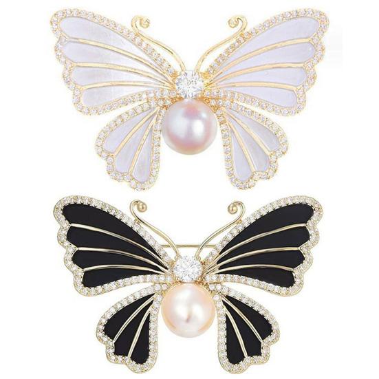 Женская брошь в форме бабочки с искусственным жемчугом и стразами, декорирующая капающее масло, противоскользящий костюм