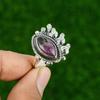 Gift For Her 925 Silver Natural Ruby Zoisite Multi Stone Adjustable Ring