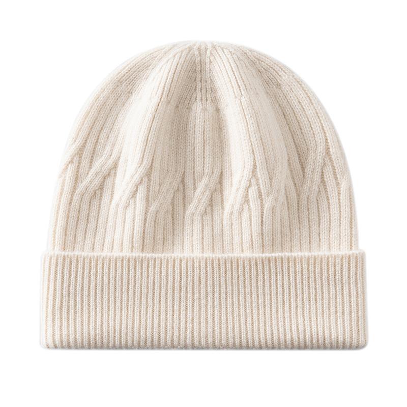 Cashmere autumn and winter new unisex fashion versatile simple warm ear protection cold knitted headhat