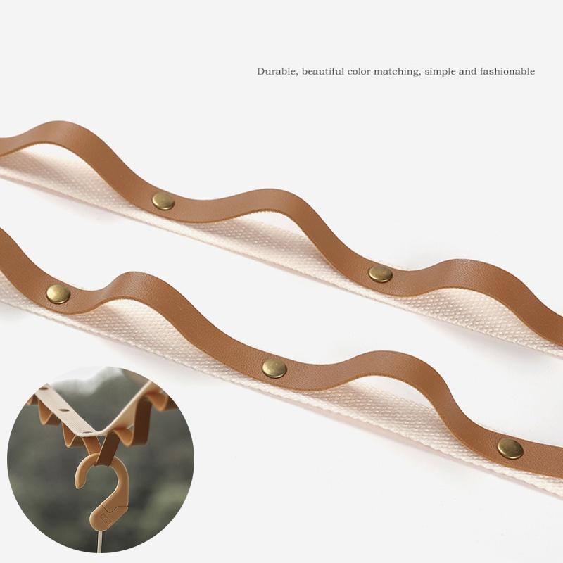 16,4 фута для хранения садовых принадлежностей из искусственной кожи, холщовый ремень, веревка для белья для палатки, кемпера, подвесная на открытом воздухе