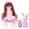 Reborn Toddler Silicone Baby Girl Doll Vivid Creativity Present Beautiful Baby Toy 60cmBrown Eyes