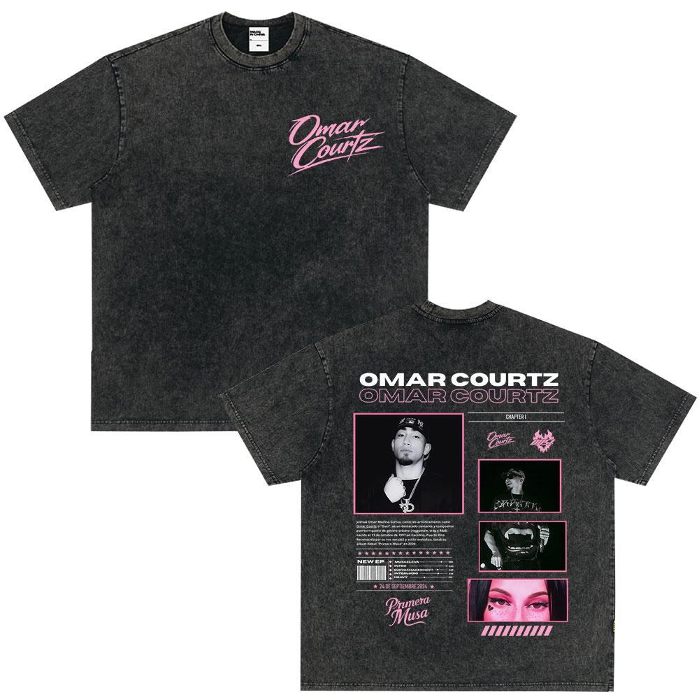 Omar Courtz Por Si Manana No Estoy Album Print T Shirts Men Women Fashion Tshirt Oversized Vintage Washed TShirts Streetwear