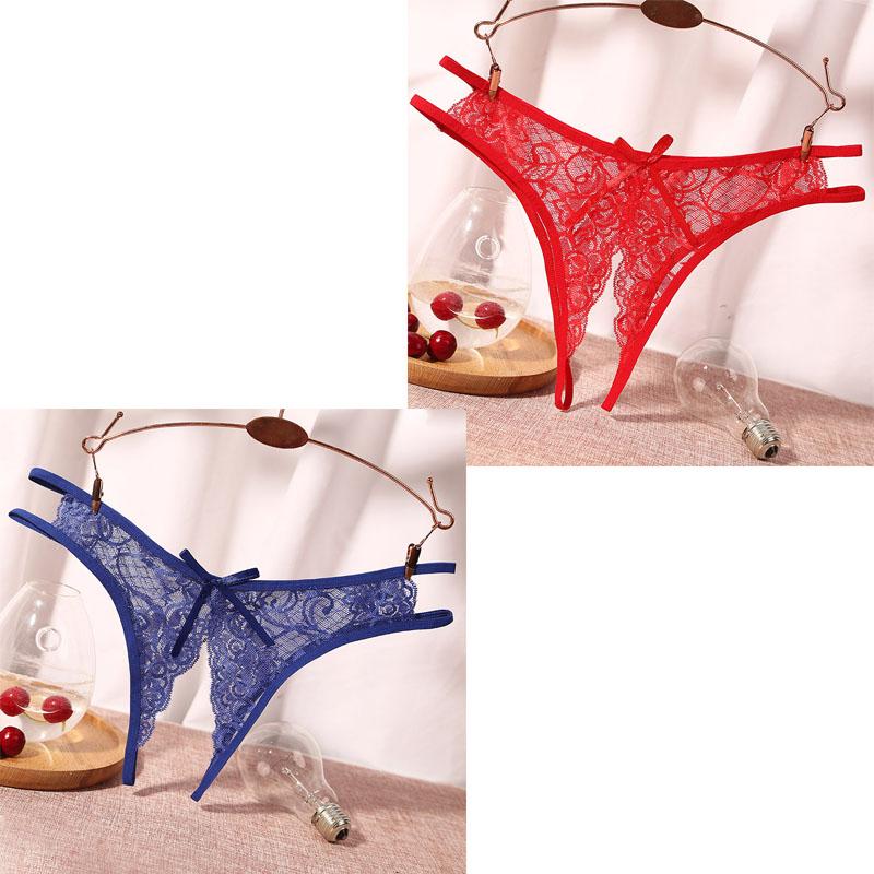1/2/3pcs Women'S Panties - Low-Cut Sexy Lace Sheer Panties - Sheer Low-Waist Open V-Cut Panties Lingerie For Women Sexy