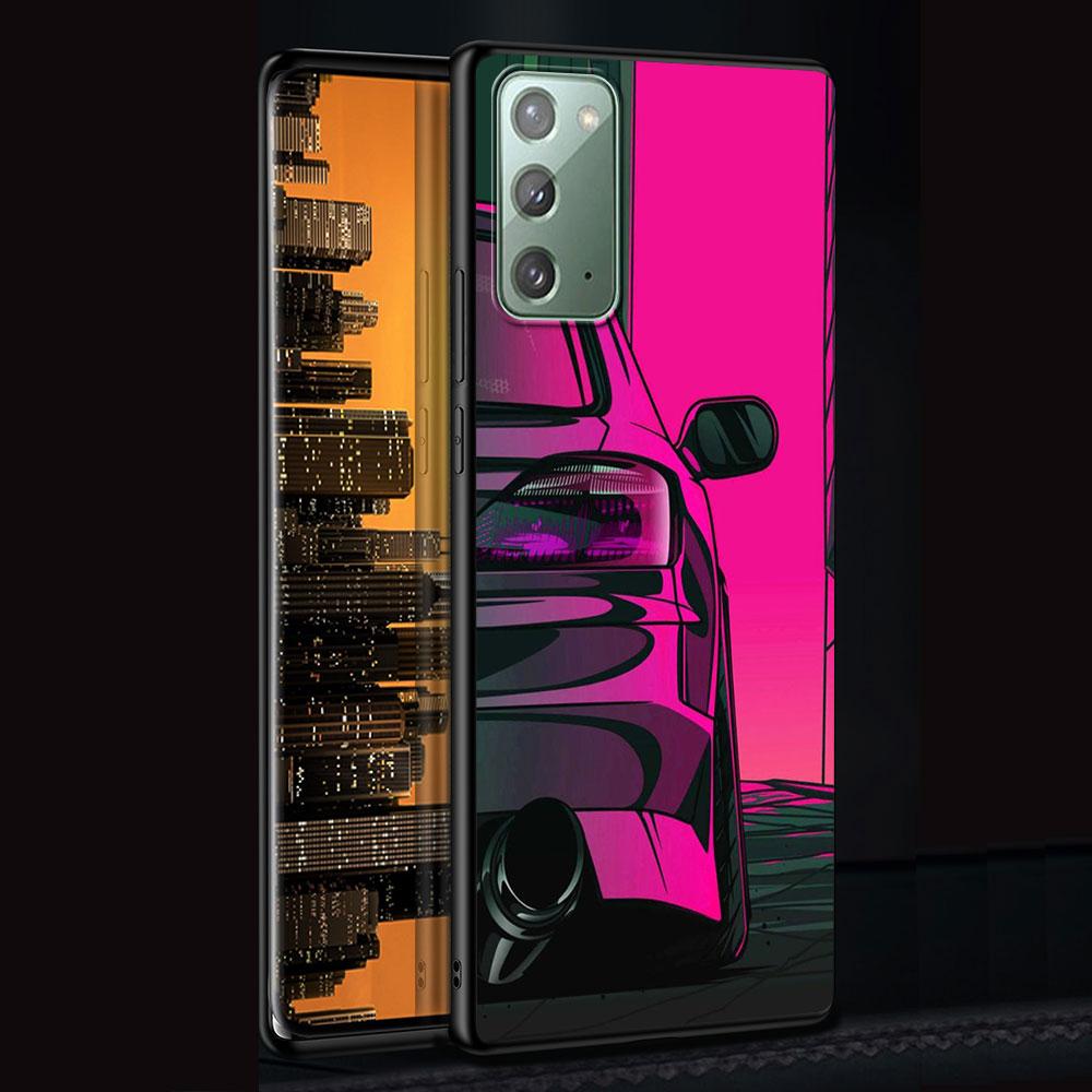 Эстетический автомобильный чехол со спортивными автомобилями для Samsung Galaxy Note 20 Ultra 10 Lite 9 8 A53 A52 S23 S22 S20 Plus, черный силиконовый чехол для телефона