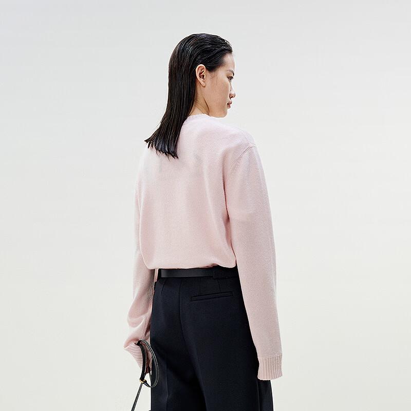 LESS 2025 Spring Round Neck Cashmere Pullover Sweater