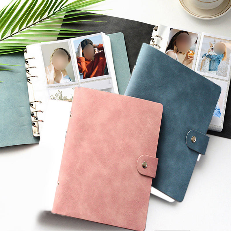 Minimalist Leather Photo Album Large Capacity Refillable Binder with Insert Pages