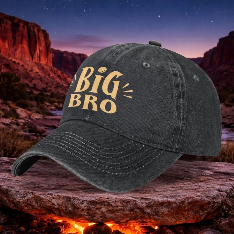 BIG BRO Vintage Baseball Cap for Unisex Women Lightweight Hook Loop Unisex Washed Cap for Outdoor Sports Camping Travel