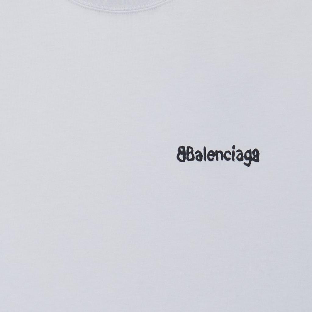 Balenciaga Футболка Свободный крой Мужская Белая 612966TOVO99081