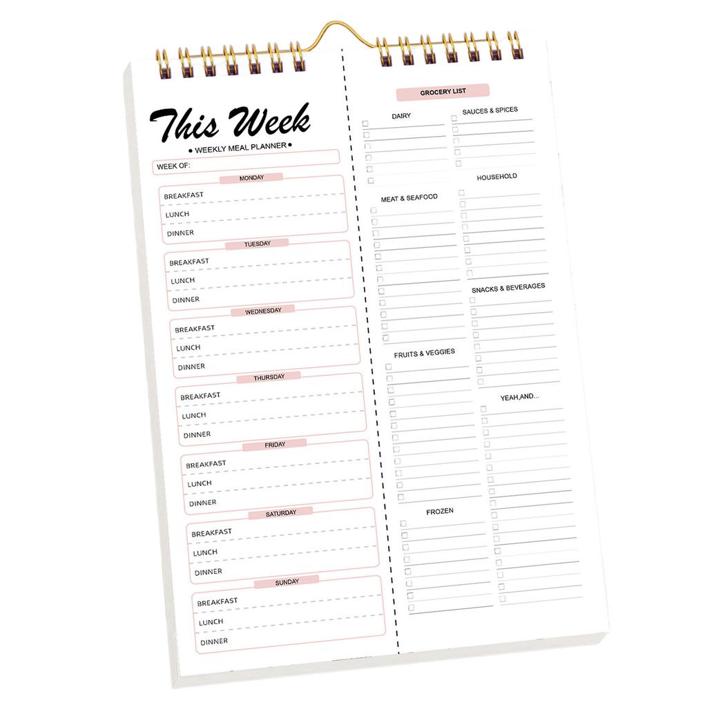 Self Discipline Recipe Daily And Weekly Planner Menu Organizer Spiral Tear Off Schedule Management Notebook