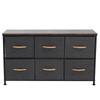 3-Tier Wide Drawer Dresser, Storage Unit With 6 Easy Pull Fabric Drawers Wooden Tabletop For Closets, Nursery, Dorm Room