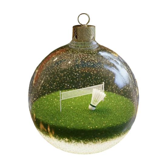Спортивный мяч Рождественские украшения 3D Украшение Снежный шар со спортивными микросценками Прозрачный пластиковый подвесной шар для рождественской елки Домашний декор