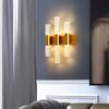 Bubble K9 Crystal Wall Light LED Space Aluminum Water Pipe Sconces Golden Tube Lamp Luxury Modern Simple