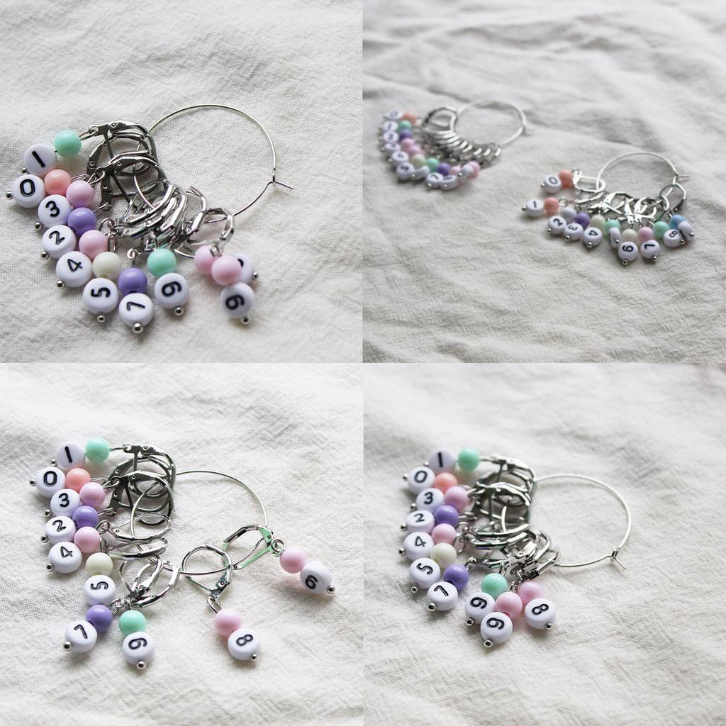 10Pcs Number Stitching Marker Acrylic Crochet Stitching Marker Charm Removable Lobster Clasp Locking Stitch Marker