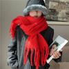 Solid Color Winter Cashmere Scarf Warm Fringed Shawls Wrap Long Tassel Scarves  Girls