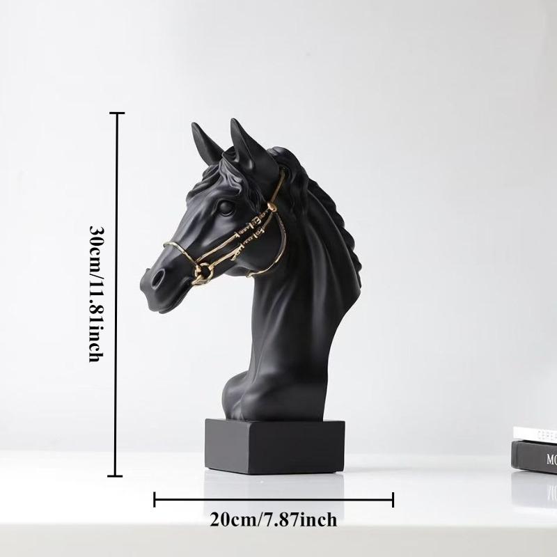 Скульптура головы скачущей лошади из смолы, статуэтка, современное абстрактное украшение для дома, предмет искусства для офисного стола, элегантный подарок для любителей конного спорта