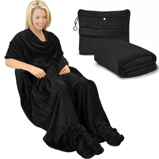 Подушка-опора для шеи Одеяло Мягкий флис 2-в-1 Складная подушка-комбо Перелеты Кемпинг Автопутешествия