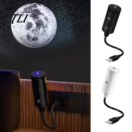 Car Ambient Light USB Projector Lamp with 2 Films, Moon & Milky Way LED Projection Dual Pattern Light, 360 Degrees Rotating for Car, Bedroom