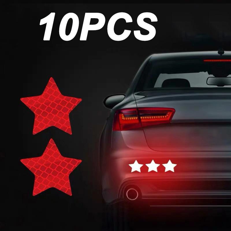 10 шт. Светоотражающая наклейка для автомобиля и мотоцикла Светоотражающая предупреждающая лента против столкновений для украшения багажника автомобиля