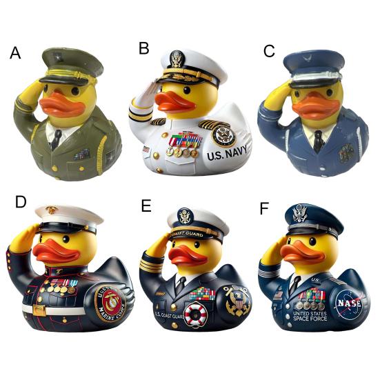 Смола ветеран дань утка статуэтка салют солдатская форма утка статуя животное скульптура домашний офис книжная полка настольное украшение орнамент