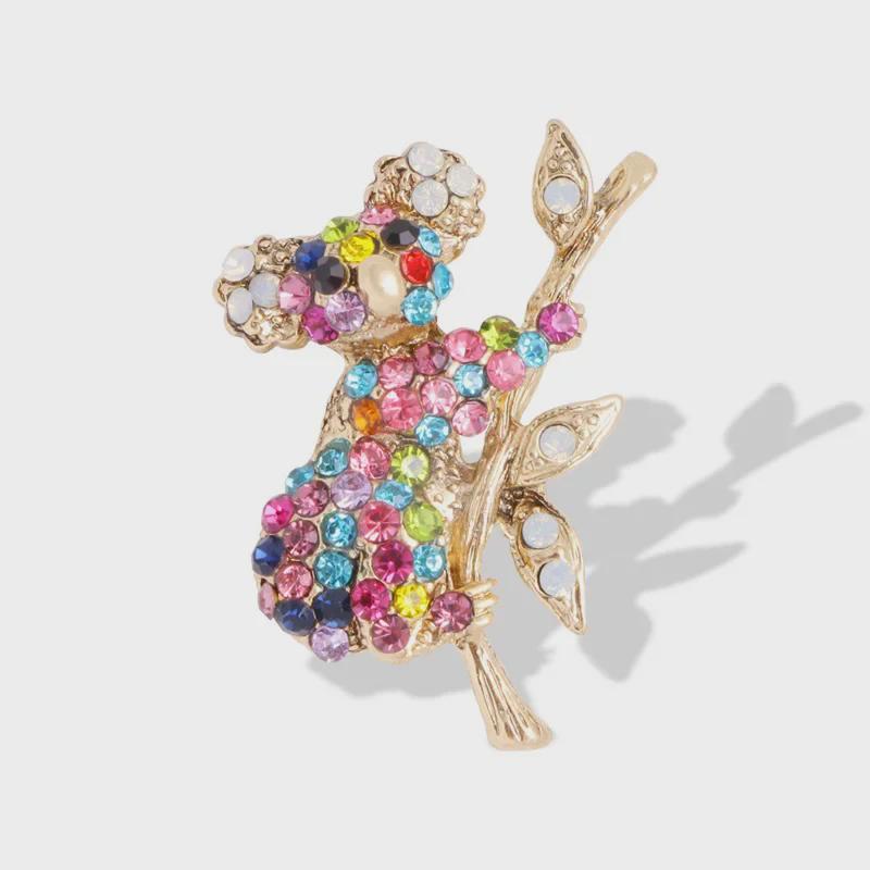 Брошь-животное со стразами: Корсажная булавка «Рыба, Кенгуру, Пчела, Улитка, Фламинго, Олень, Ленивец»