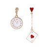 1Pair/2Pairs/3Pairs Creative Asymmetrical Earrings Fashion Poker Clock Shape Earrings for Women