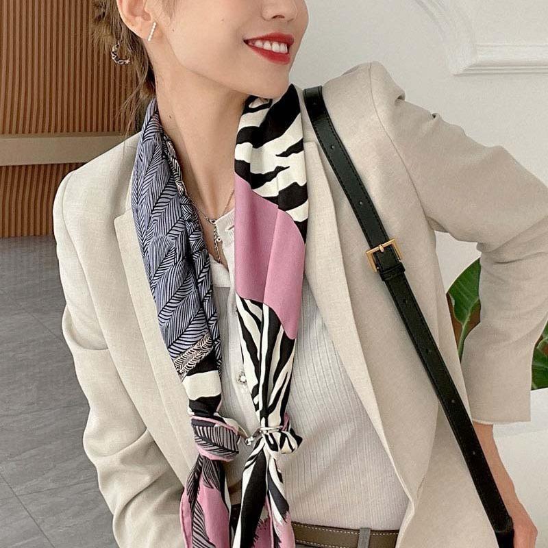 [Wings Pegasus] Kochi Commuter Smoke Powder/Zebra Pegasus~ Silk Twill Silk Women'S Silk Scarf Large Square Scarf Women
