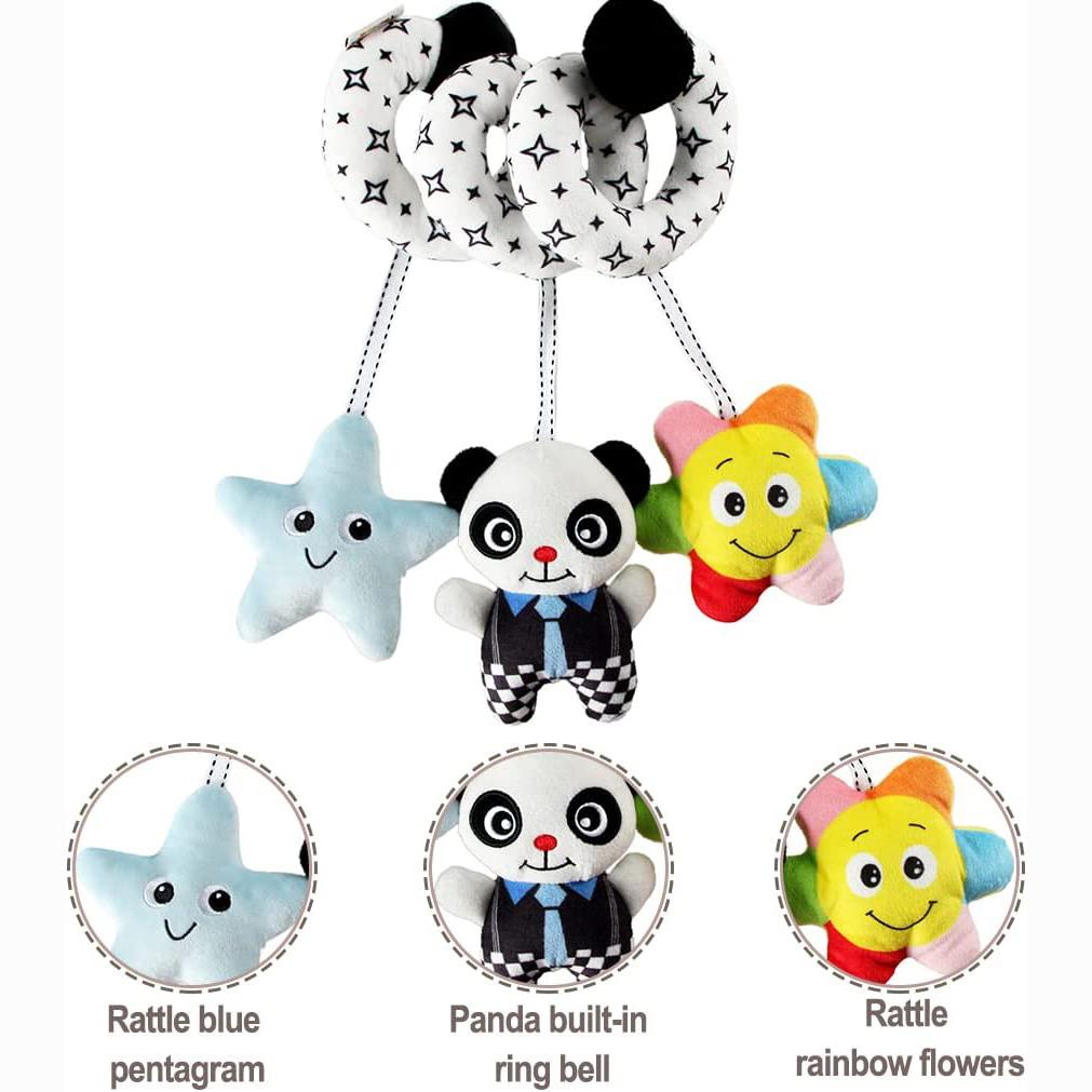 Спиральные плюшевые игрушки для автокресла, игрушки для кроватки, спиральная игрушка для занятий спортом, встроенное устройство BB, погремушка и звуковой ящик, сенсорная игрушка для новорожденных, лучший подарок на 0, 3, 6, 9, 12 месяцев