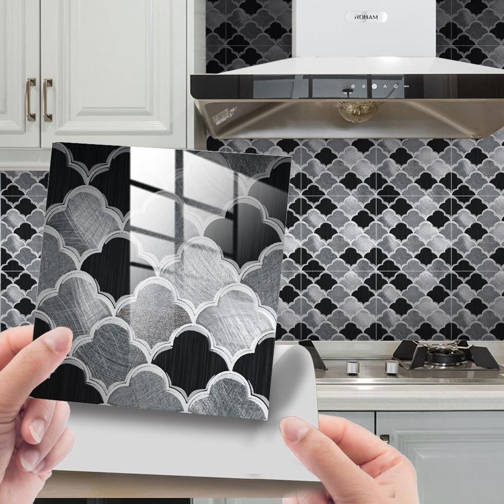 10Pcs 15*15cm Tile Stickers Waterproof Art Wall Decal  Living Room Wall Sofa Background