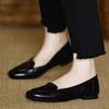 Shallow Mouth Lightweight Square Head Soft-soled Single Shoes Women's New One-pedal Soft Leather Flat-soled Doudou Shoes