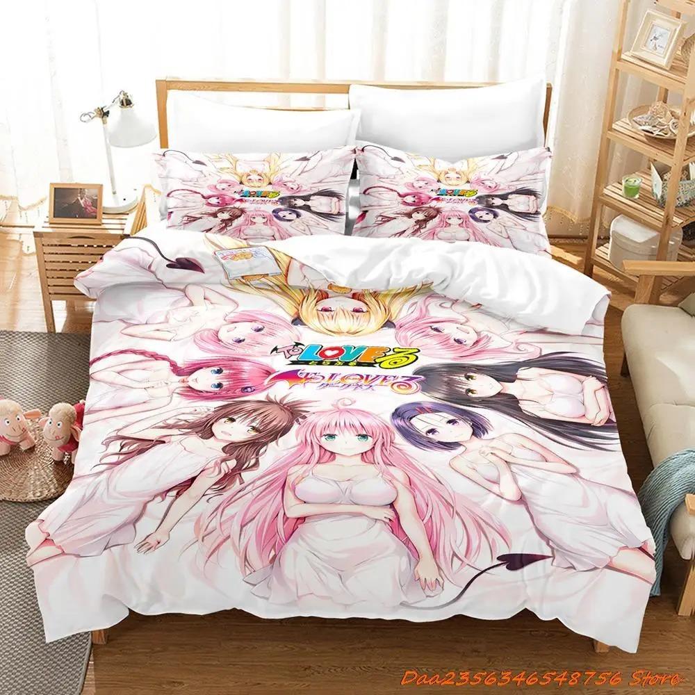 Постельное белье Love ru Односпальное Двуспальное Полное Полуторное King Size Комплект постельного белья для взрослых Детей Спальни Пододеяльник Комплекты 3D Печать Аниме Комплект простыней