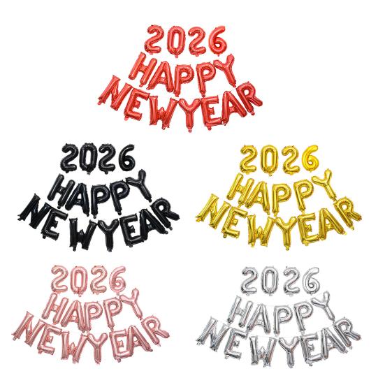 С НОВЫМ ГОДОМ 2026 Фольгированный шар 16 дюймов Буквы С Новым Годом Шары Новогодний баннер Фон Украшение для вечеринки в канун Нового года