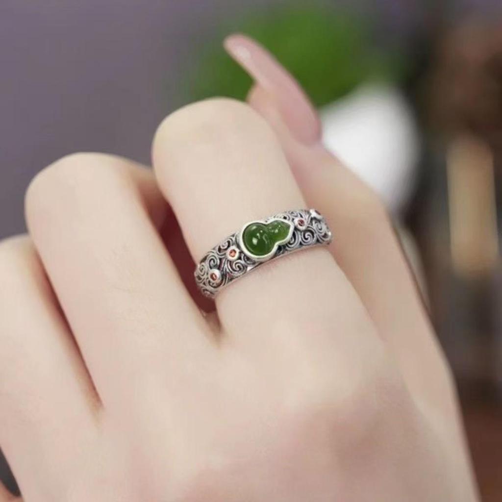 Unisex Retro Thai Silver Pixiu Ruyi Openable Finger Rings
