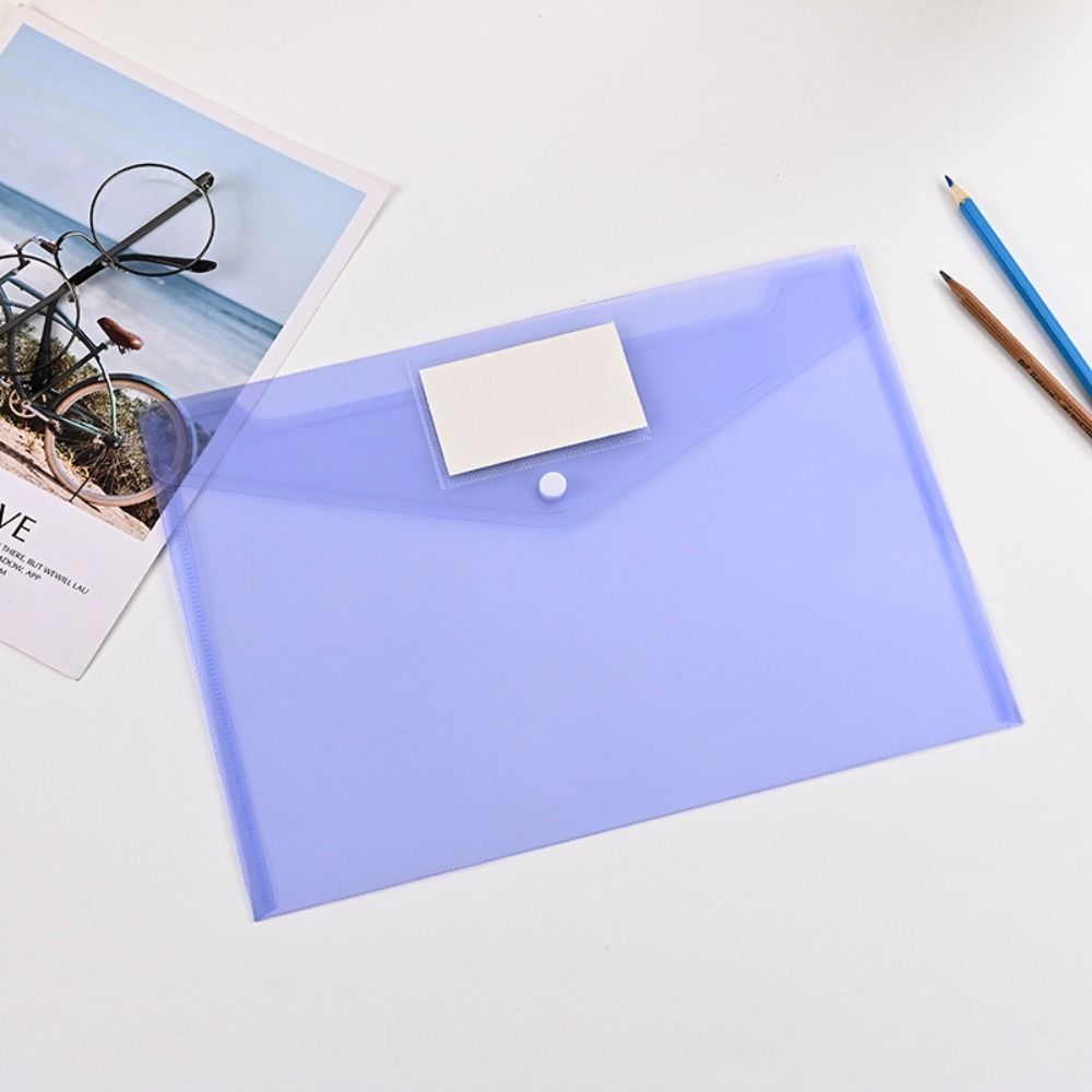 PP A4 Folder Office School Supplies Document Paper Organizer New Snap File Bag